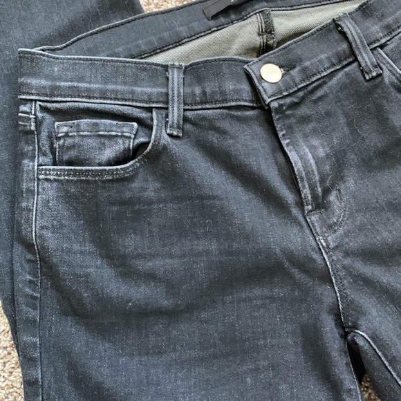 J BRAND Selena Mid-Rise Bootcut Black Stretch Denim Cropped Capri - Picture 10 of 16